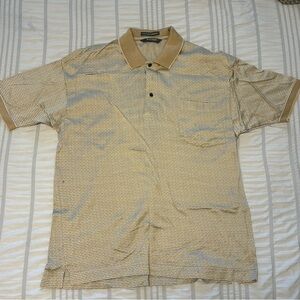 Eccola Italian Tan patterned Men’s Golf Shirt Size XL
